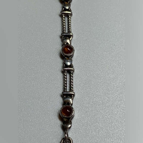 Silpada Vintage RARE Sterling Link & Amber Tennis Bracelet - Picture 13 of 14